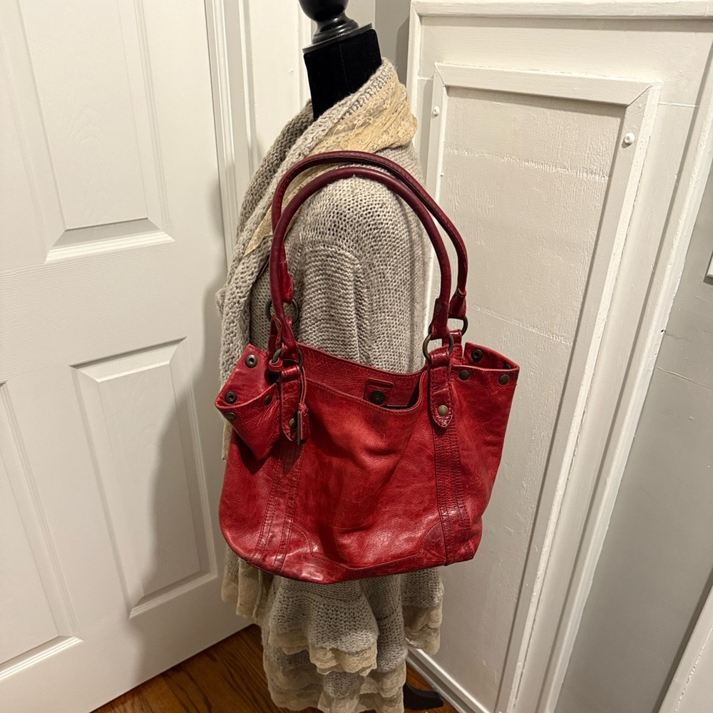 Frye Burgundy Leather Shoulder Bag